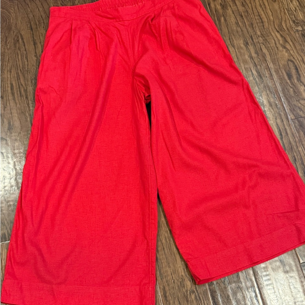 a new day Bright Coral Wide-Leg Cropped Pants